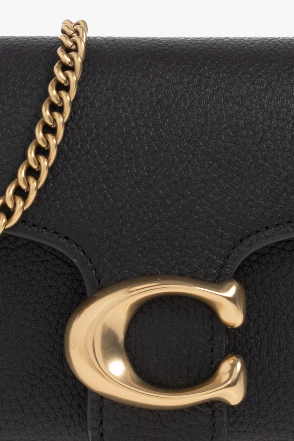 Black coach bag with gold chain online